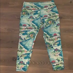 Crown and ivy tropical leggings size large